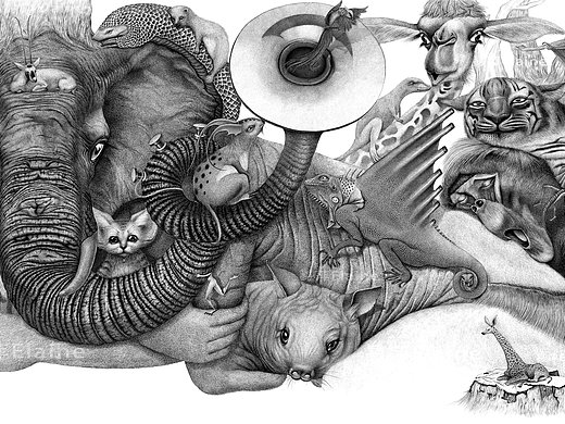 钢笔手绘《共生》