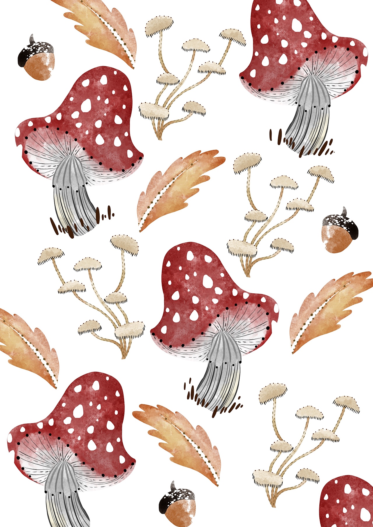 水彩蘑菇|插画|商业插画|mushcream蘑菇_原创作品-站酷zcool