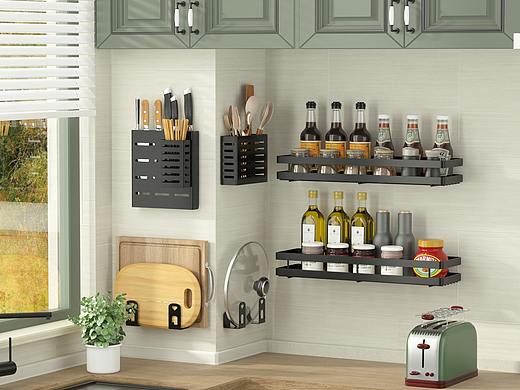 C4D厨房置物架3D渲染图