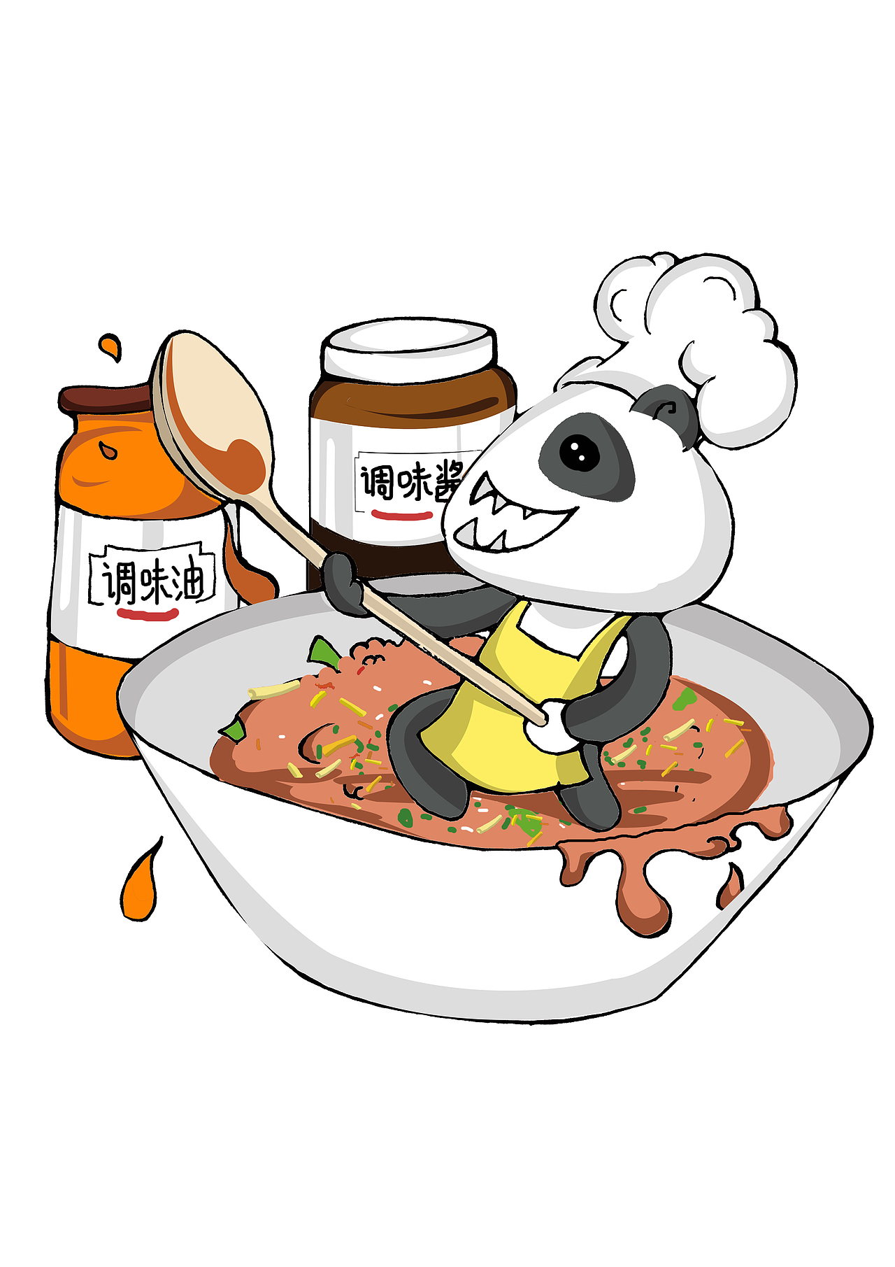 熊猫练习麒麟胖哥火锅ip形象