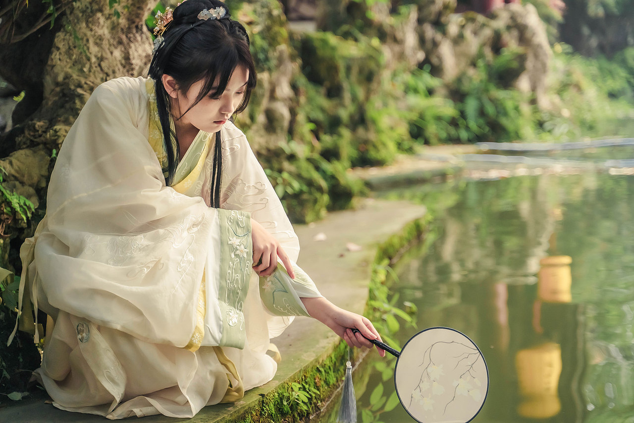 崇州魇画池汉服人像