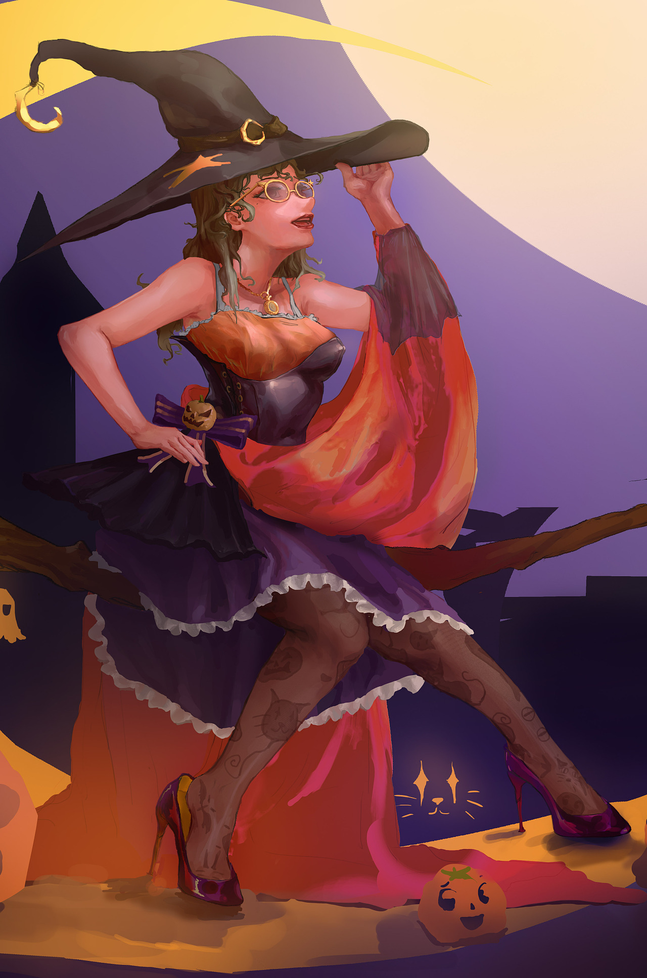 万圣节女巫|插画|游戏原画|fun_c - 原创作品 - 站酷 (zcool)