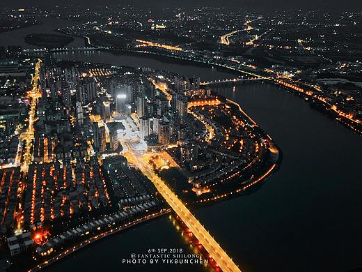 航拍东莞石龙夜景