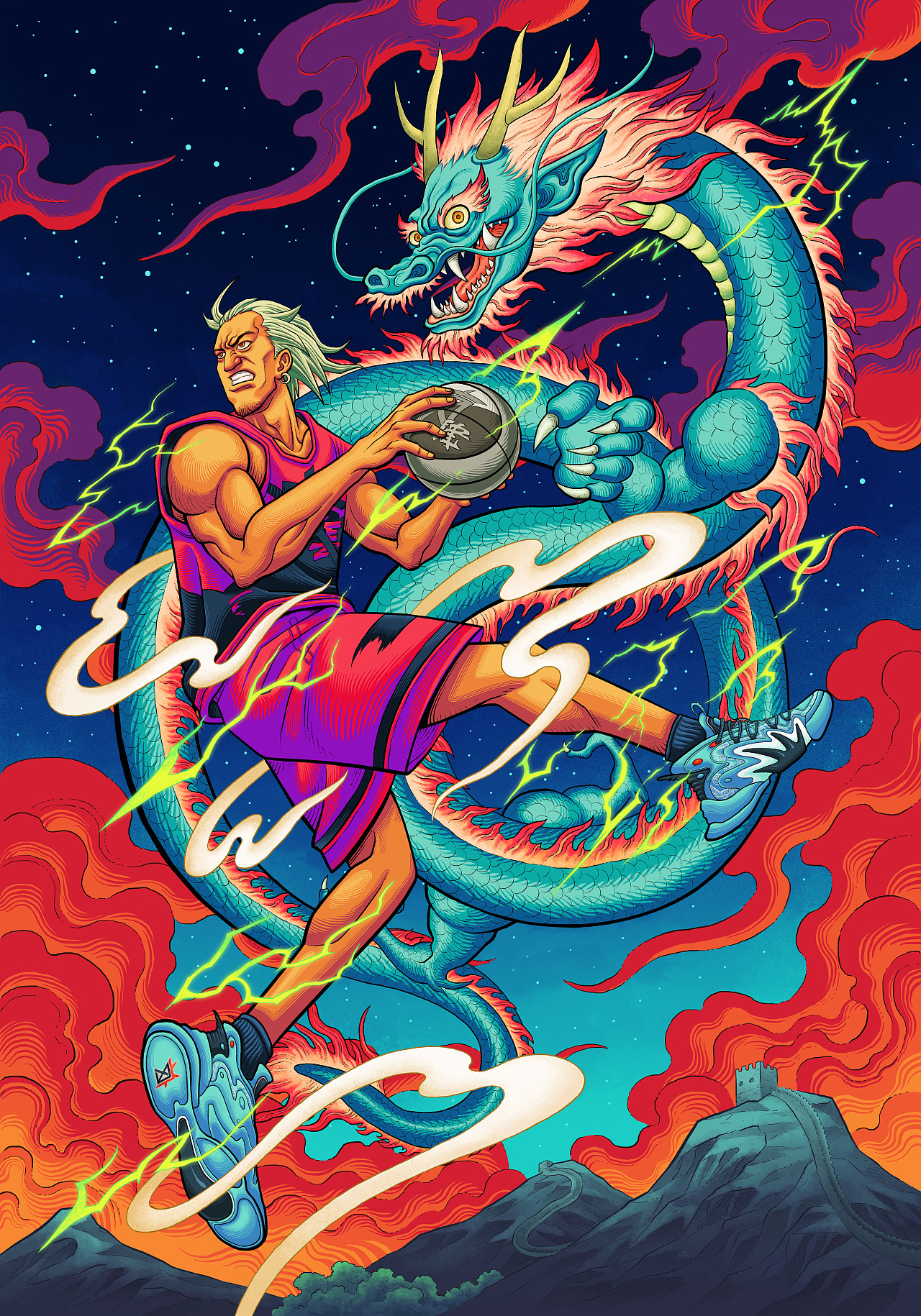 篮球插画系列创作（图ZMjE4OTU3MTQw） - 商业插画 - 站酷设计师木田火山原创素材 - 站酷ZCOOL