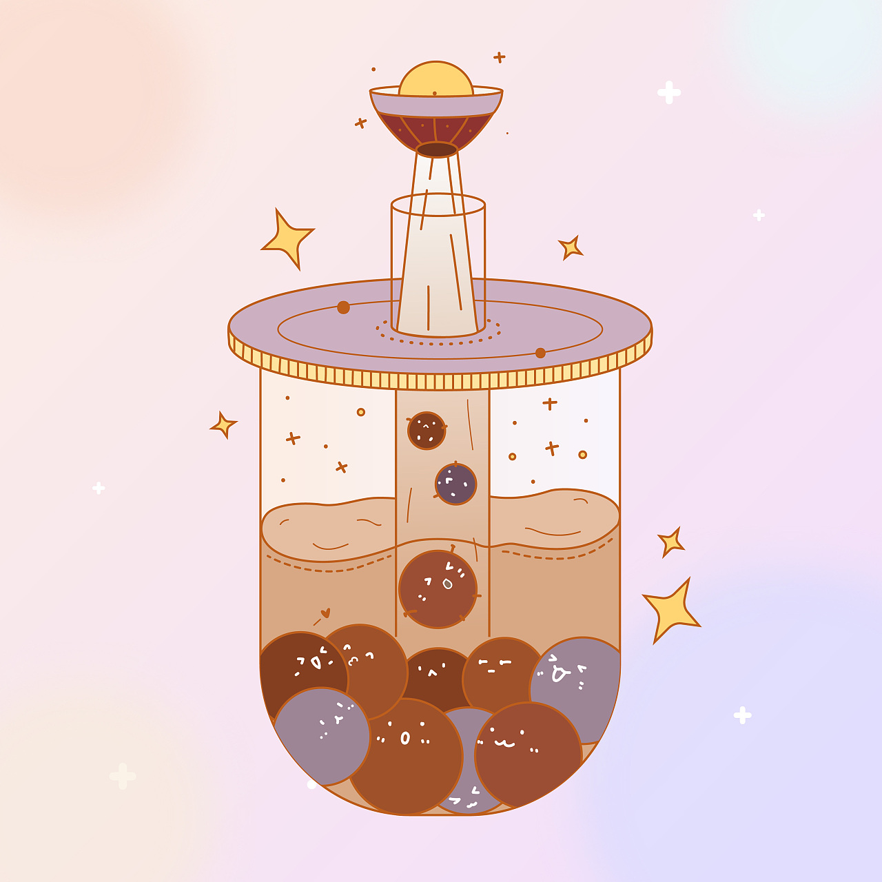 少女心事x瓶子系列|插画|创作习作|黄十六echo - 原创作品 - 站酷