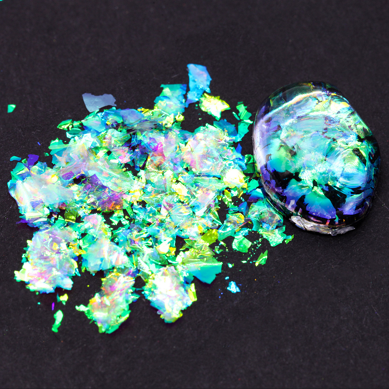 粗片极光变色龙彩妆渐变美妆美甲原料粉拍摄