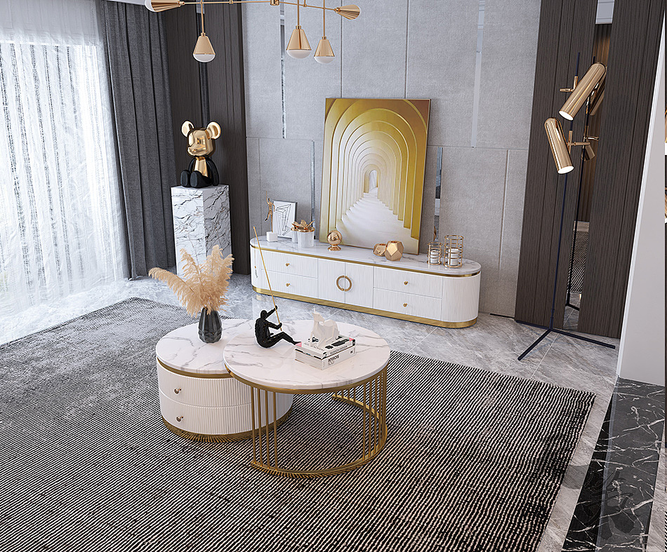 轻奢茶几电视柜组合（图ZMjQ2NDk5ODcy） - 生活用品 - 站酷设计师天策设计原创素材 - 站酷ZCOOL