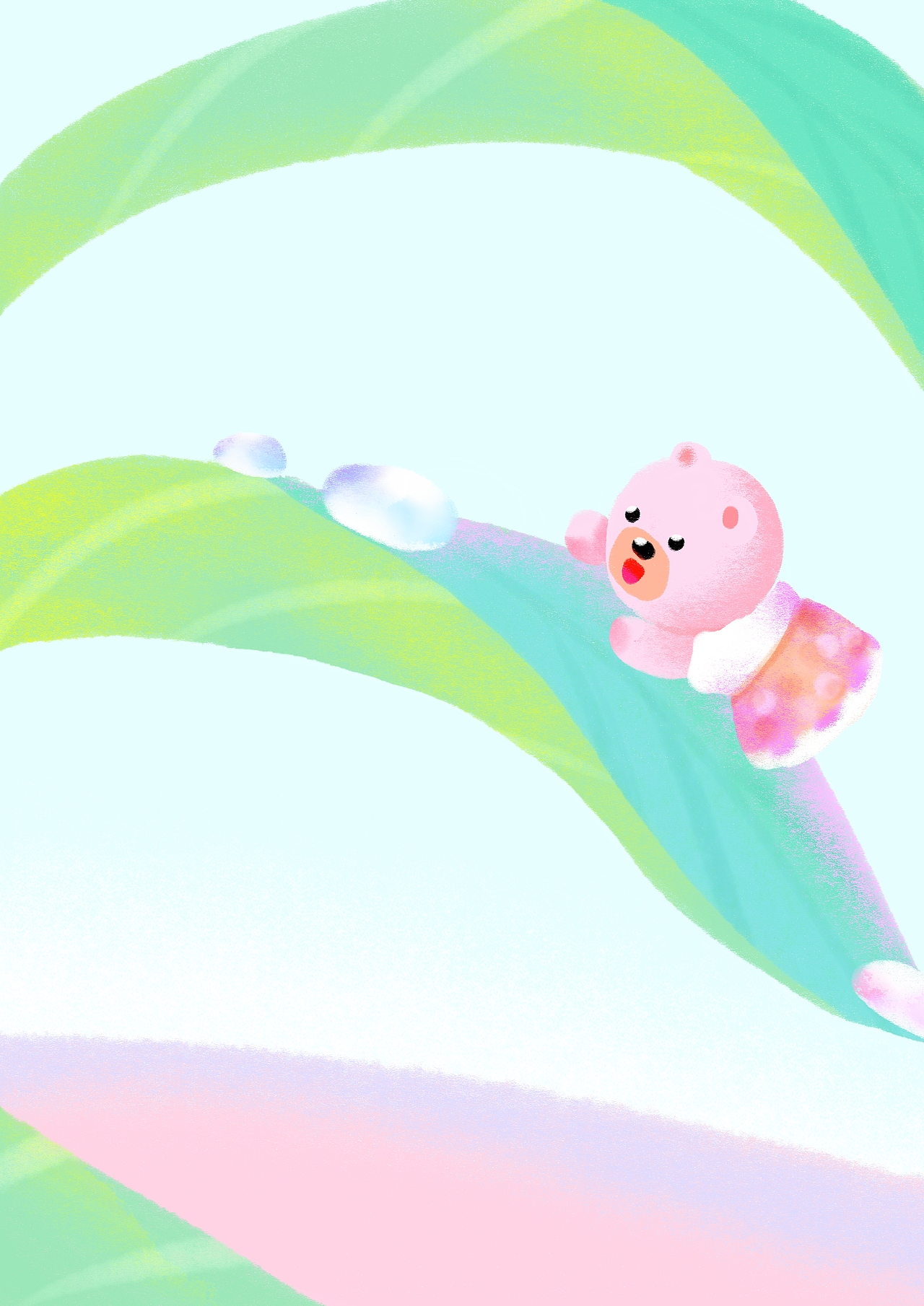 口袋森林小清新插画