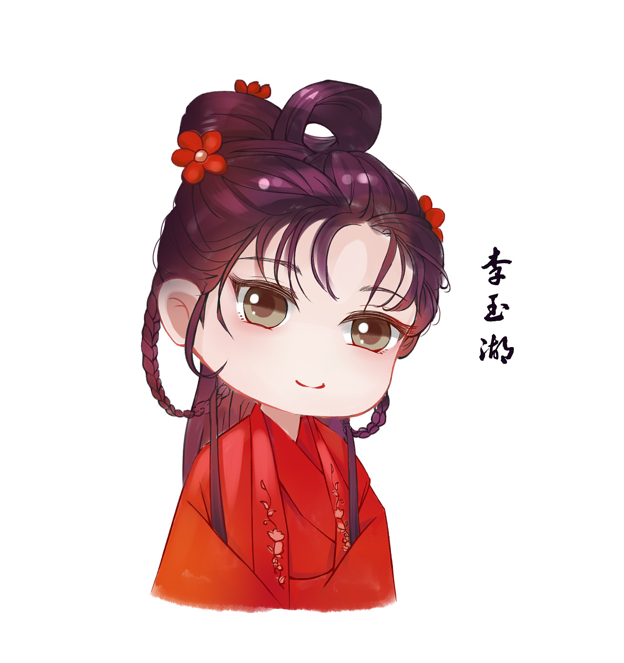 古风q版插画头像半身立绘