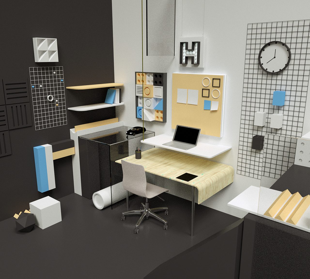 c4d建模|三维|场景|赵煜心 - 临摹作品 - 站酷 (zcool)