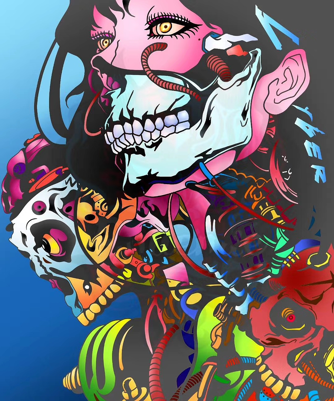 原创赛博朋克插画设计《壳》（图ZMjU5NTE5MjEy） - 艺术插画 - 站酷设计师任咩咩Rmiemie原创素材 - 站酷ZCOOL