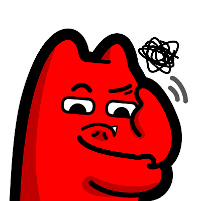 i80【魔鬼猫表情-思考】#半身 想问题 疑惑 托 皱眉 ip 动漫 斗图