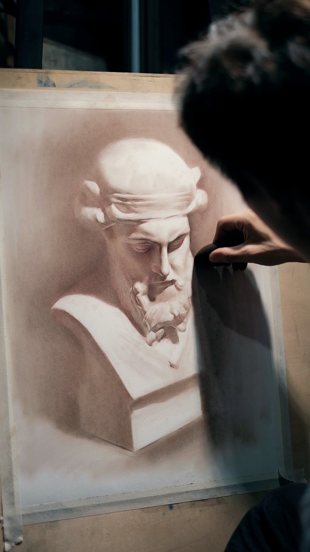 棕色素描-柏拉图石膏像