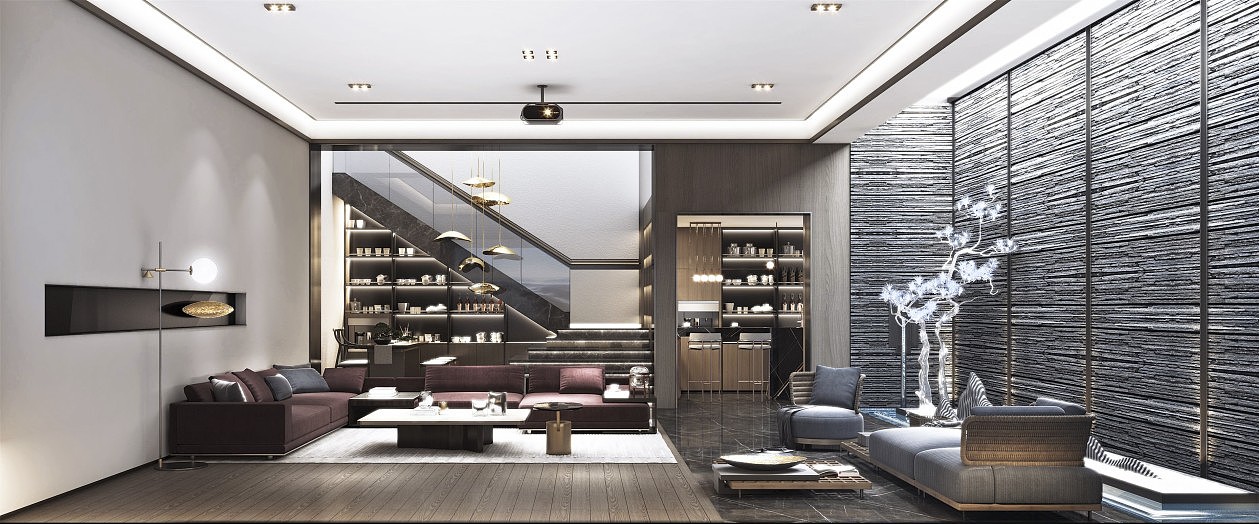 現(xiàn)代客廳（圖ZMjE5NTEyNDMy） - 家裝設(shè)計 - 站酷設(shè)計師效果圖施工圖婷婷原創(chuàng)素材 - 站酷ZCOOL