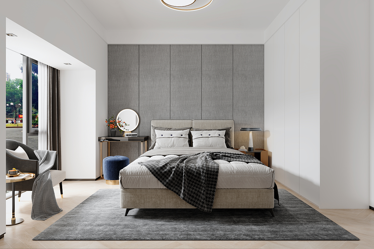 深圳罗湖淘金山,现代简约风装修案例效果图,家的模样