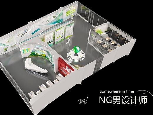 两山银行文化展厅设计3D效果图