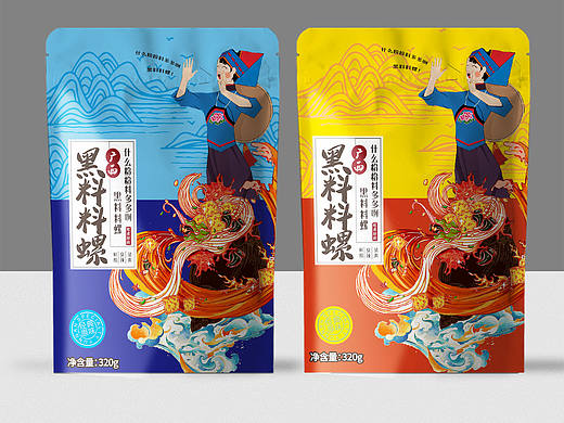螺蛳粉插画包装