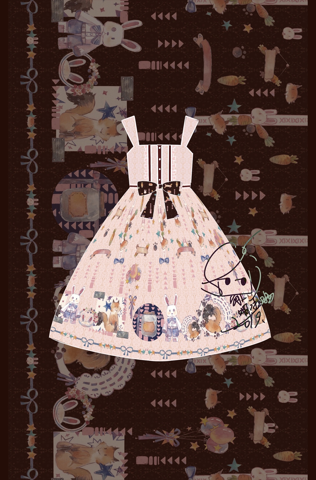 lolita 柄图-狐狸与兔子