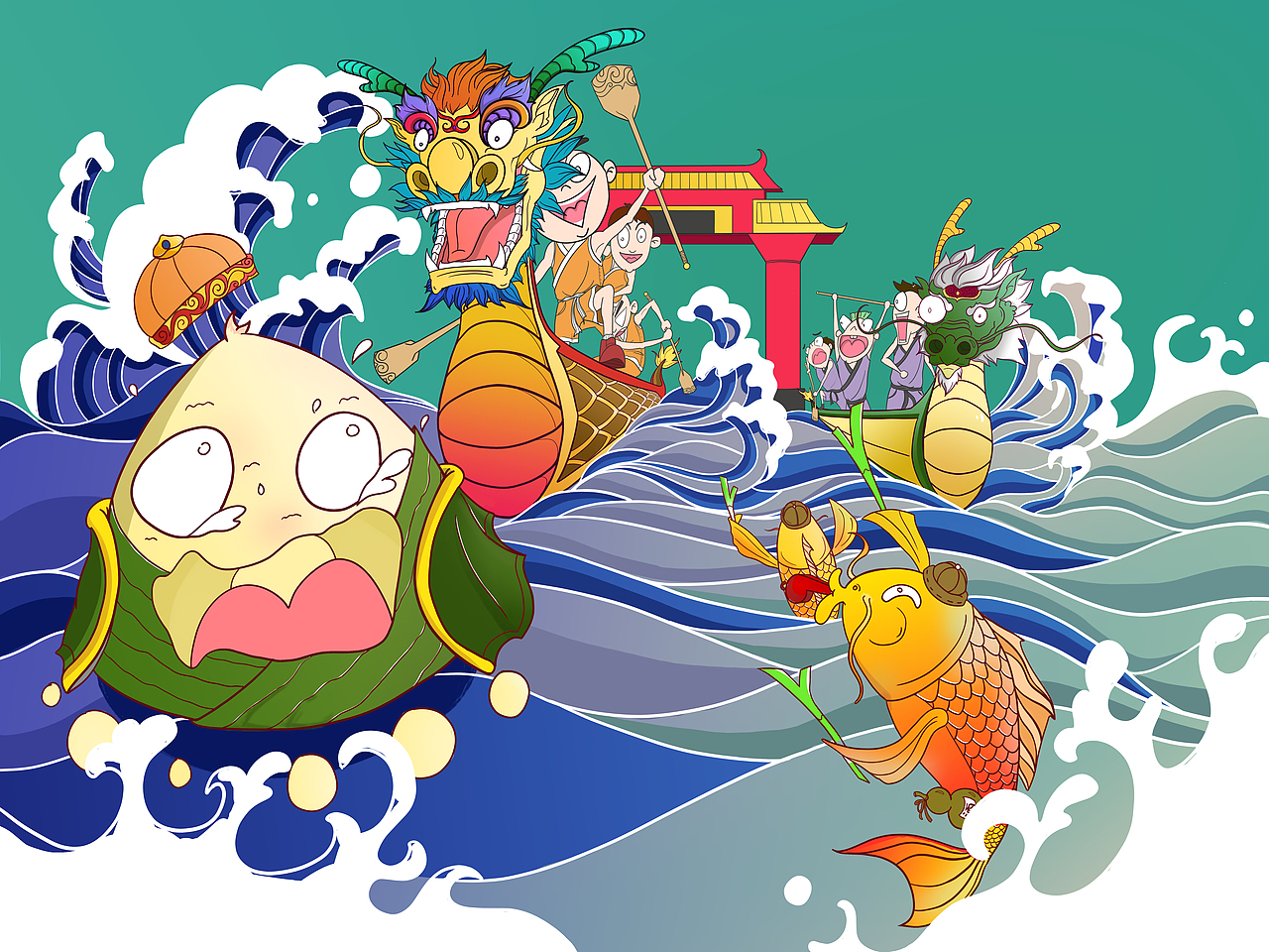 端午节粽子包装插画（图ZMjU1MTI2OTQw） - 商业插画 - 站酷设计师毁于网易云原创素材 - 站酷ZCOOL