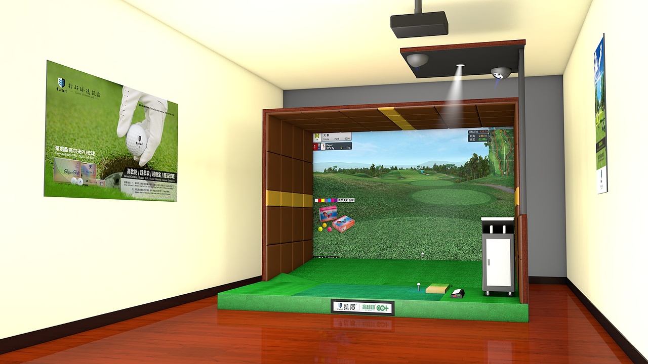 高尔夫数字模拟器场景图（图ZMTY3OTE3ODg0） - 场景 - 站酷设计师V唐先生原创素材 - 站酷ZCOOL