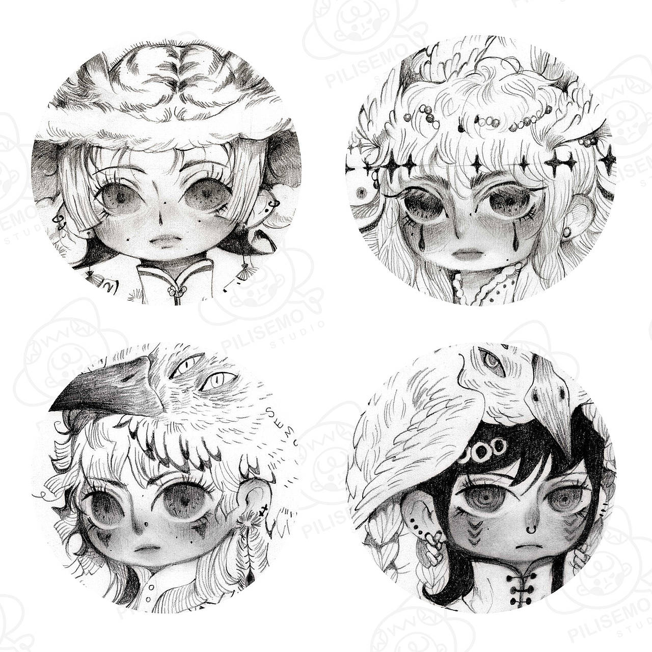 【SEMO原创】插画100打卡（5）少女是柔软的线（图ZMjkzMDg2Mzg0） - 创作习作 - 站酷设计师鲨SEMO鱼原创素材 - 站酷ZCOOL