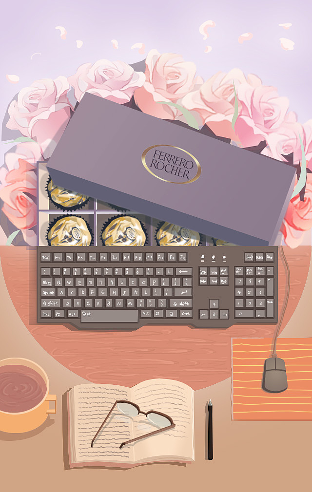 情人节海报手绘（图ZNDQxNzk3NTI=） - 商业插画 - 站酷设计师张大染原创素材 - 站酷ZCOOL