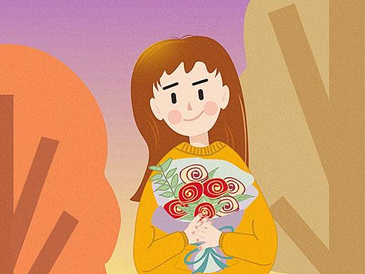 女孩与花