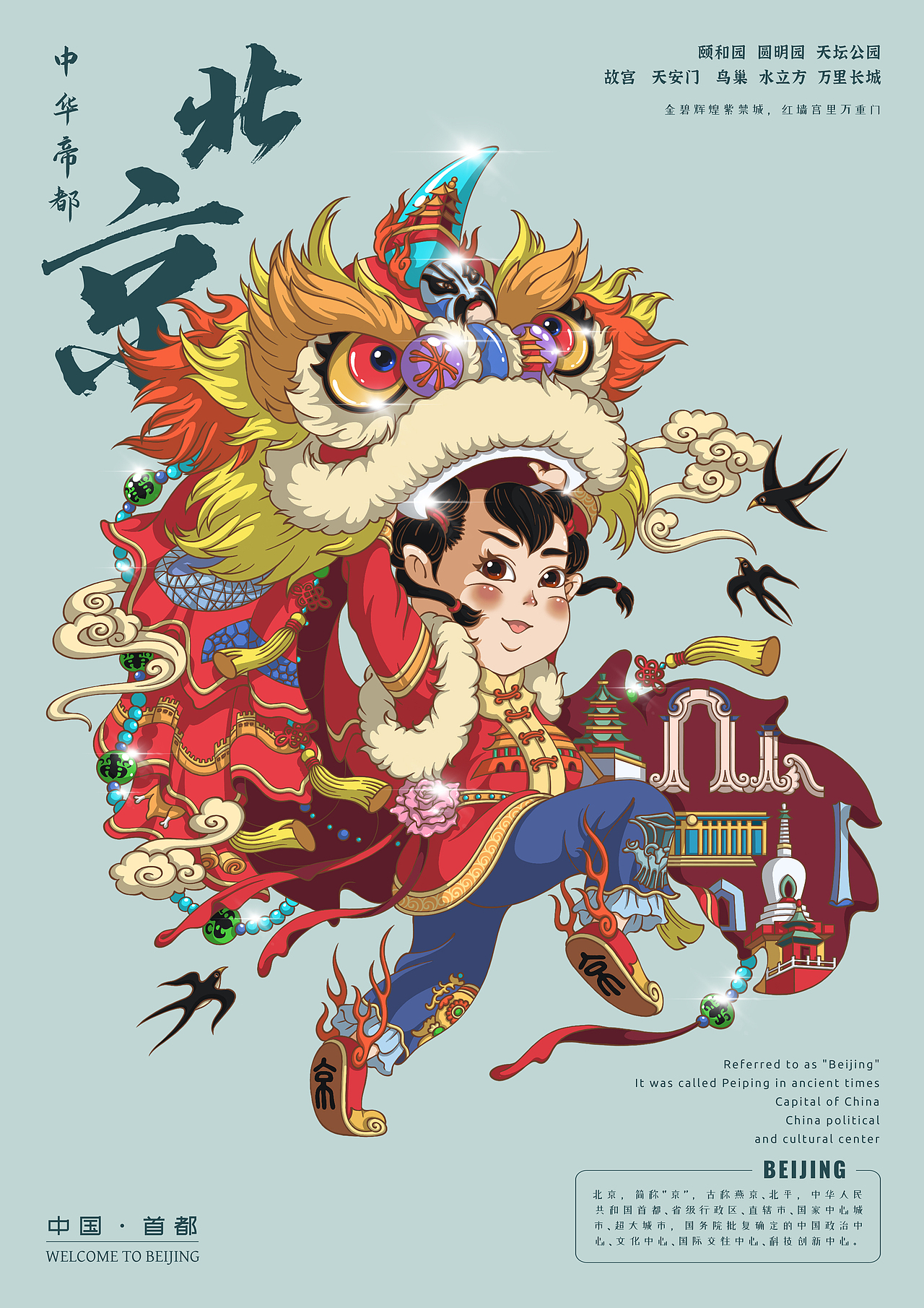 中国省会城市拟人插画