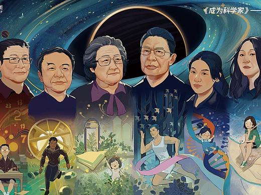 腾讯科学小会——《成为科学家》插画KV制作.