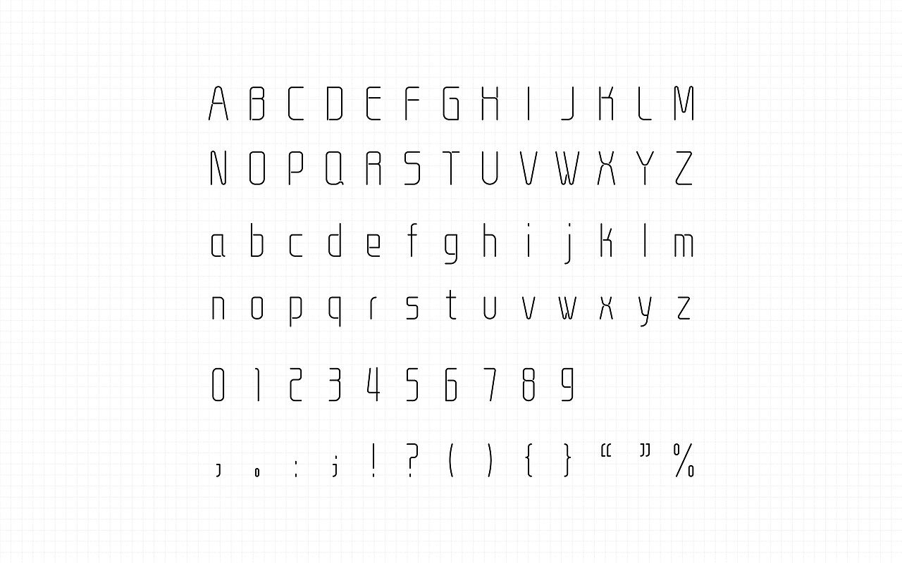 《“国纤体”字库字体设计》（拉丁文、阿拉伯数字、标点符号稿）