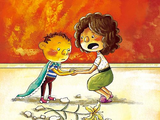 打碎花瓶-插圖（個人主頁-ZMzQ1ODI0NjQ=） - 兒童插畫 - 站酷設(shè)計師依依灬原創(chuàng)素材 - 站酷ZCOOL