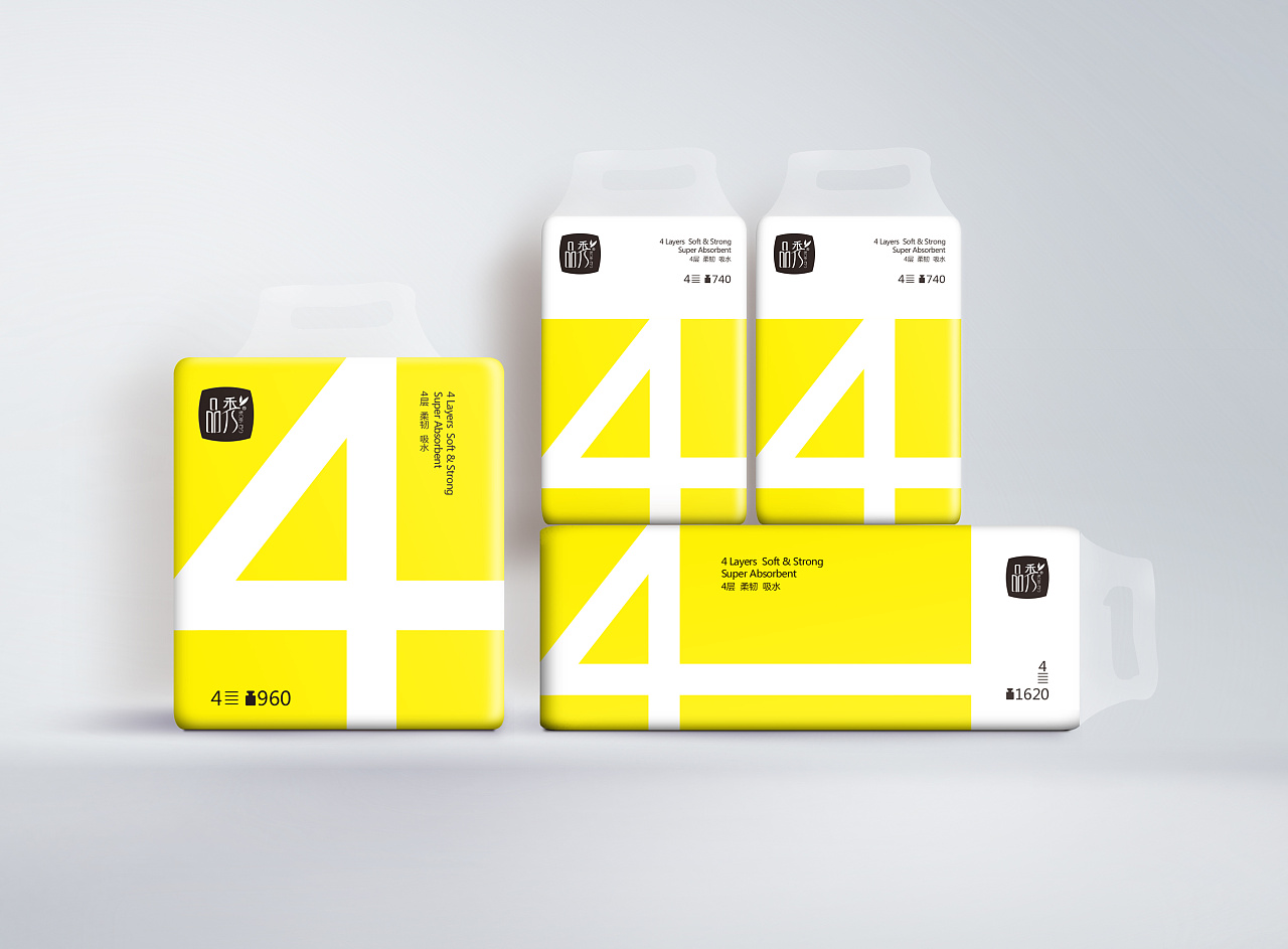 品秀精品4层卷纸系列包装形象设计