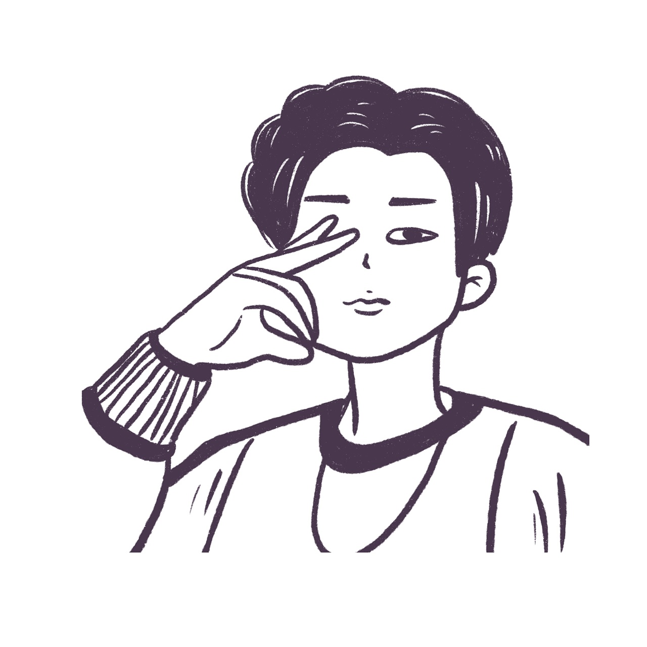 花栀子插画:头像男简单黑白有深度神秘