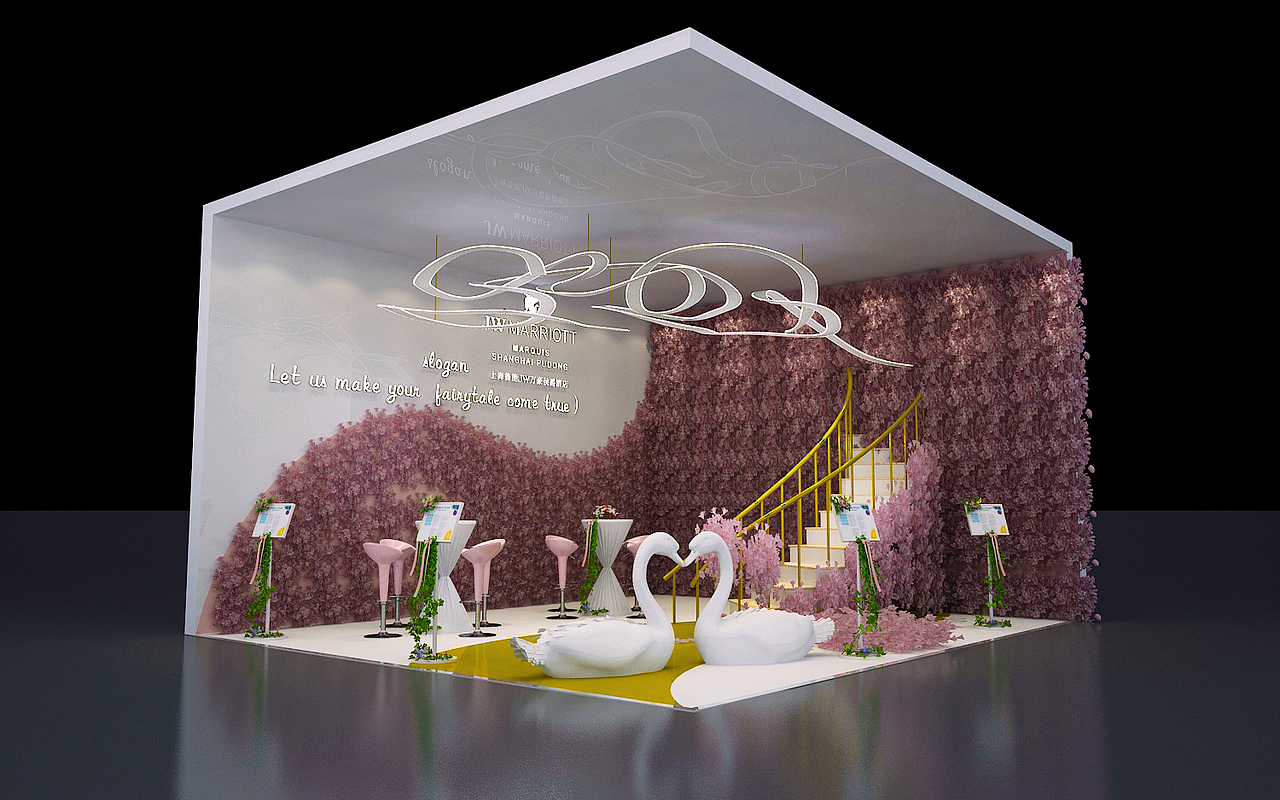 婚博会设计，展会展厅活动舞美美陈3d效果图设计（图ZMTg2NjgyODYw） - 建筑/空间 - 站酷设计师设计小丸子j原创素材 - 站酷ZCOOL