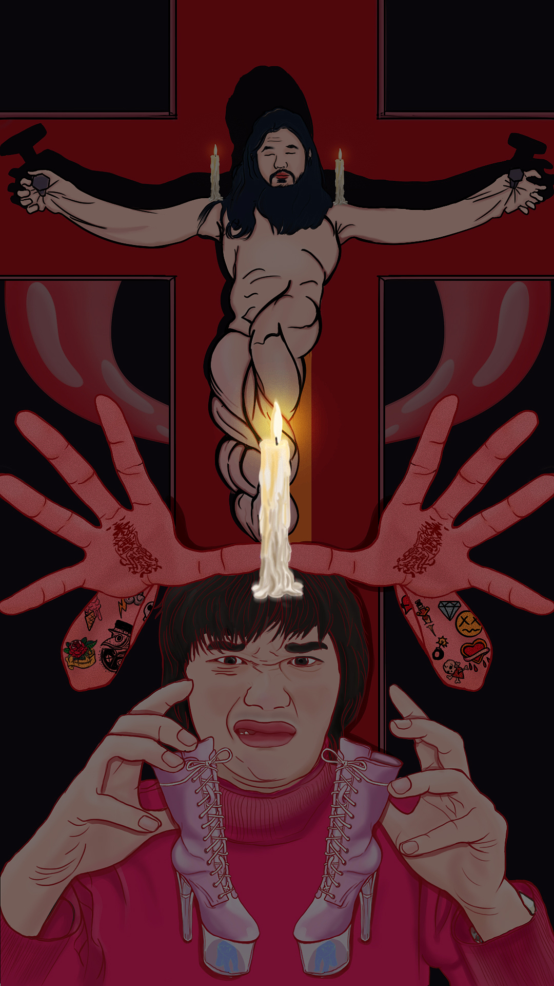 铁木真&麻原彰晃（图ZMjA0MDQxODAw） - 商业插画 - 站酷设计师其妙四圈原创素材 - 站酷ZCOOL
