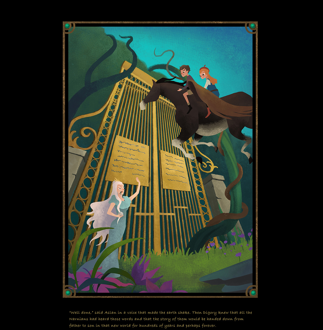 百词斩阅读计划《纳尼亚传奇》|插画|商业插画|小灰侠嘎罗 - 原创作品