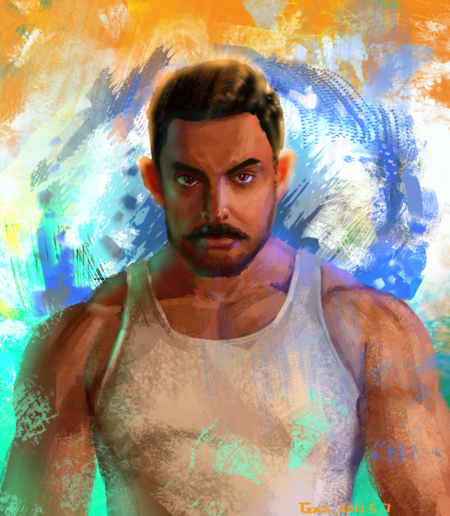 速涂一个阿米尔汗|商业插画|插画|c辰oo - 原创设