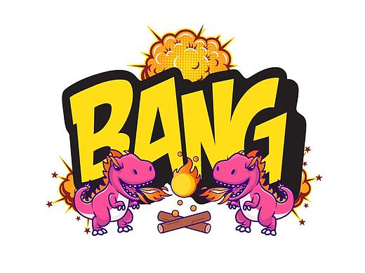 美式双龙戏珠插画设计