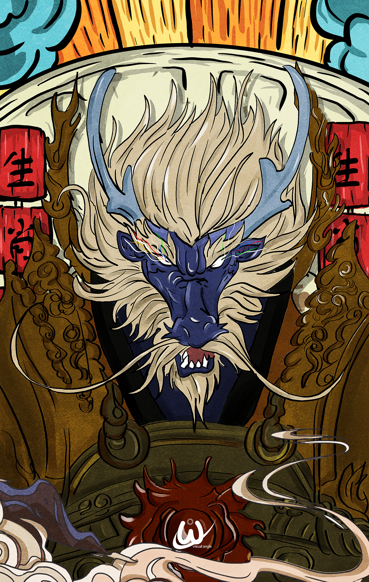 手绘插画【电脑手绘】生肖龙