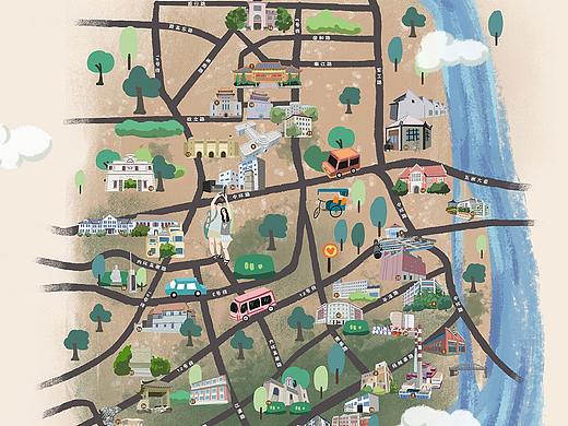 上海老工业区手绘地图（个人主页-ZMzMyNzgyOTY=） - 商业插画 - 站酷设计师林弄人原创素材 - 站酷ZCOOL