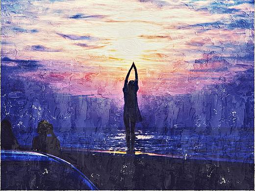 photoshop将风景图片制作出油画效果