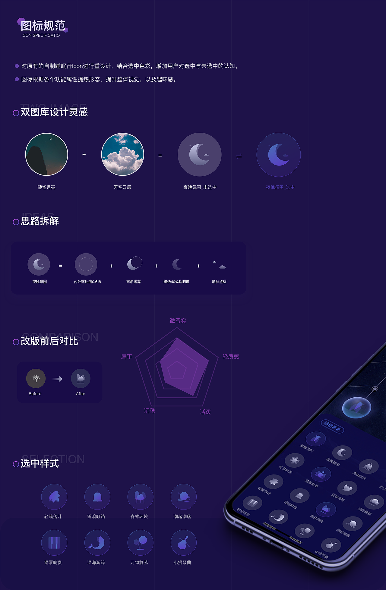 喜马拉雅 助眠功能深色模式设计