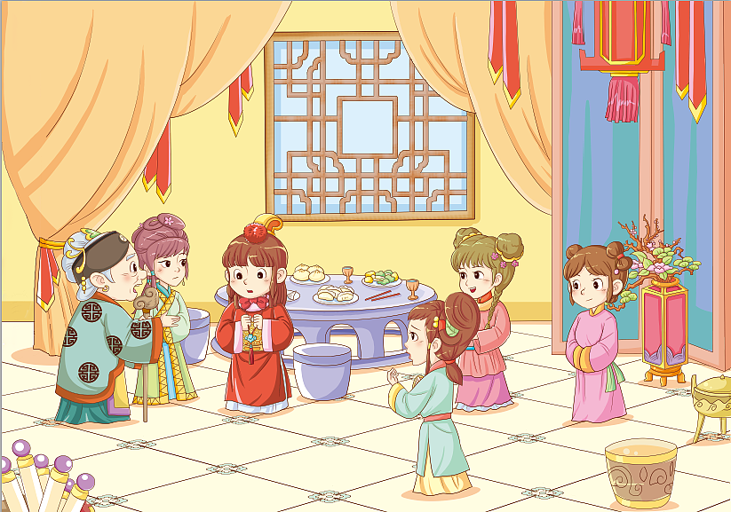 红楼梦插图绘本绘制（图ZMTkxOTUzNzQ0） - 儿童插画 - 站酷设计师炎石拓冰动漫原创素材 - 站酷ZCOOL