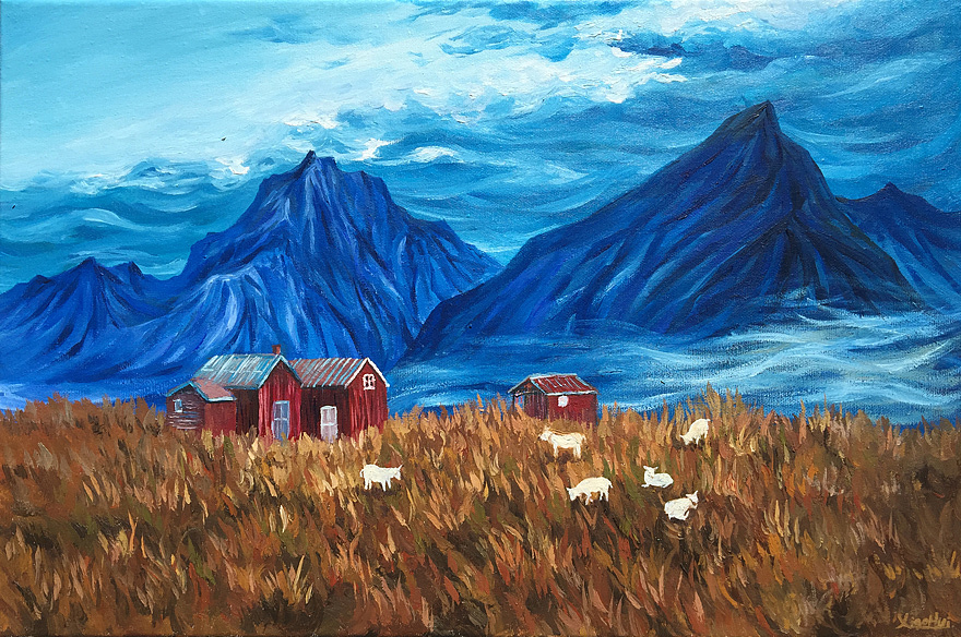 《草原之晨》原创布面油画