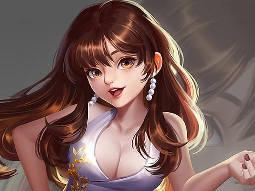一套女性棋牌角色
