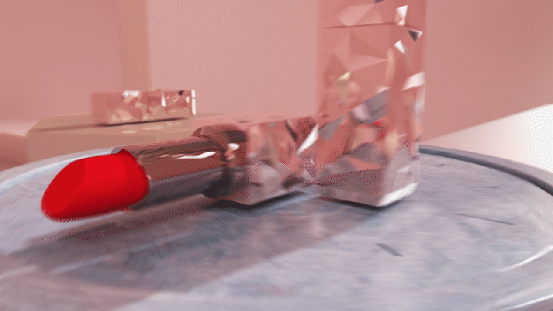 口红产品三维场景动画