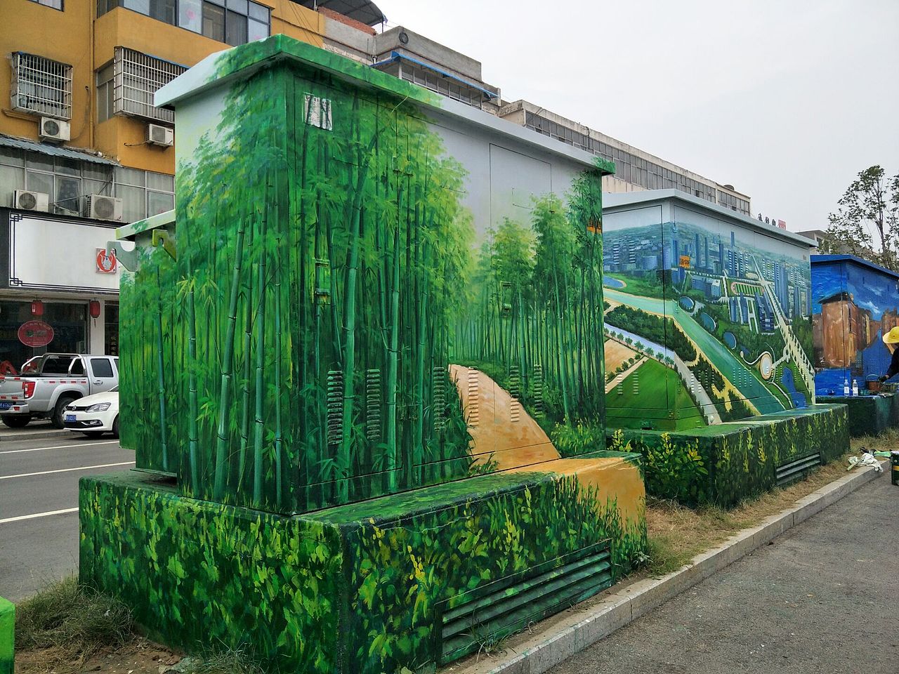 阜阳界首市——富强路变电箱彩绘（图ZMTM3NTU5ODEy） - 新锐潮流插画 - 站酷设计师波普文化传媒原创素材 - 站酷ZCOOL