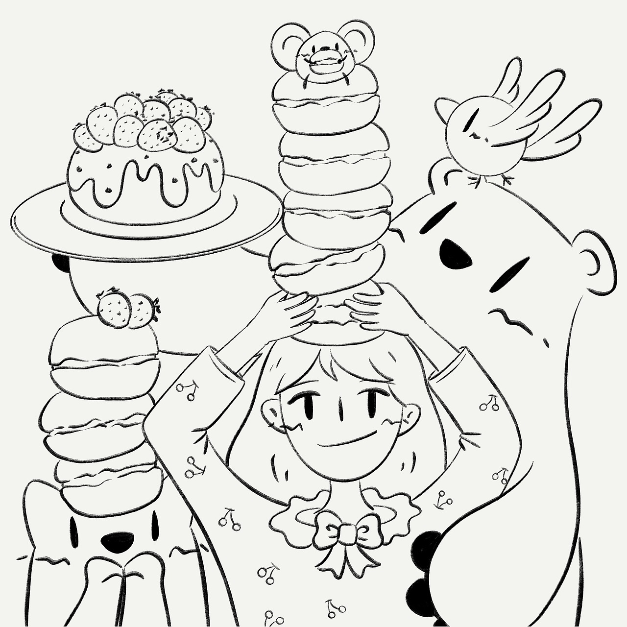 來(lái)一份甜品～（圖ZMjAyODA1NjUy） - 藝術(shù)插畫(huà) - 站酷設(shè)計(jì)師木槿兮兮原創(chuàng)素材 - 站酷ZCOOL