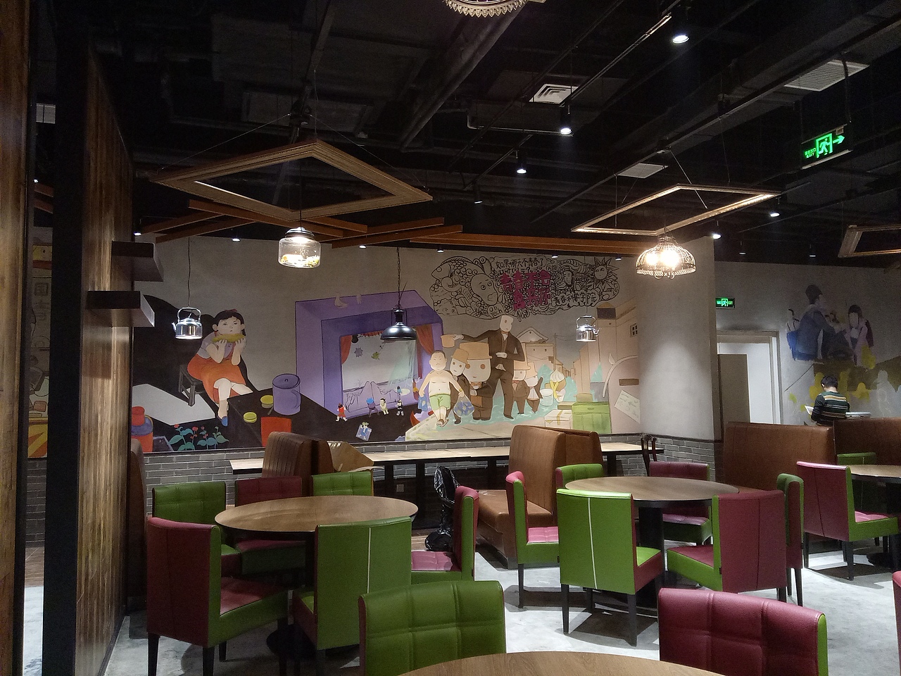 北京艺芭ART手绘工作室餐厅彩绘涂鸦真实案例