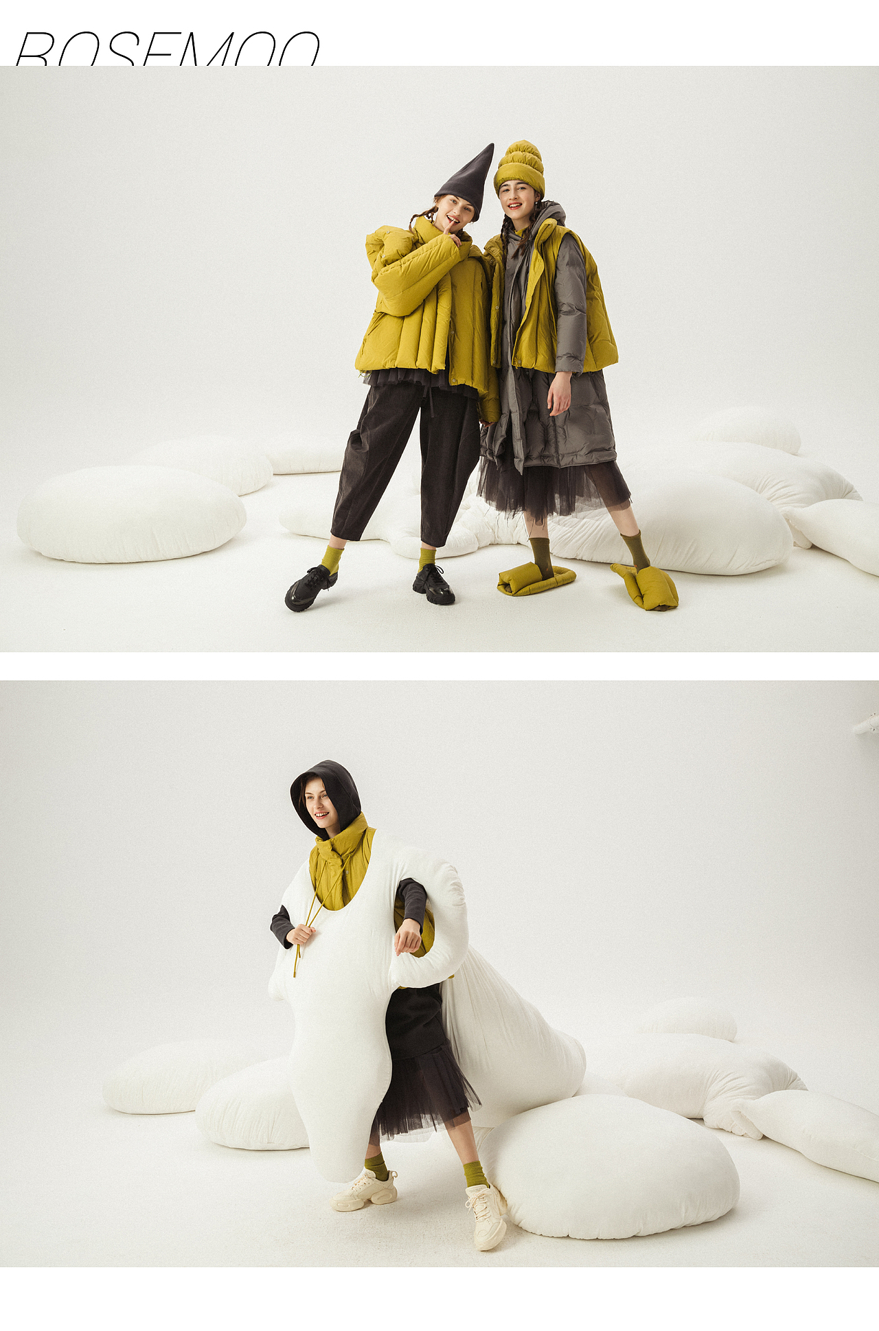 nerdy羽绒服女中长款冬季宽松保暖鹅绒白鸭面包服